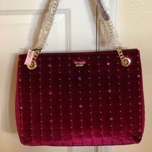 VICTORIAS SECRET VELVET SHOULDER BAG